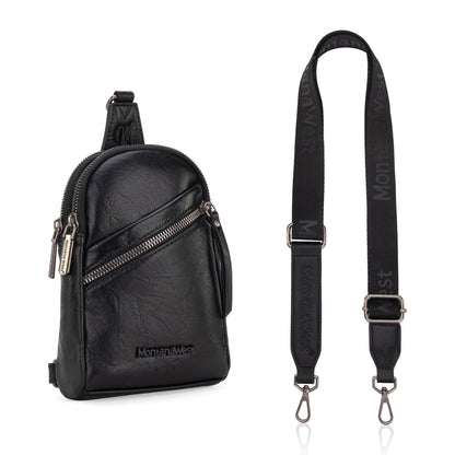 Montana West Sling Bag/Crossbody/Chest Bag - Black - Chic Meadow Boutique
