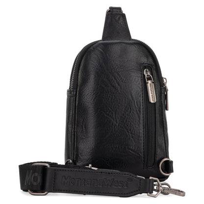 Montana West Sling Bag/Crossbody/Chest Bag - Black - Chic Meadow Boutique