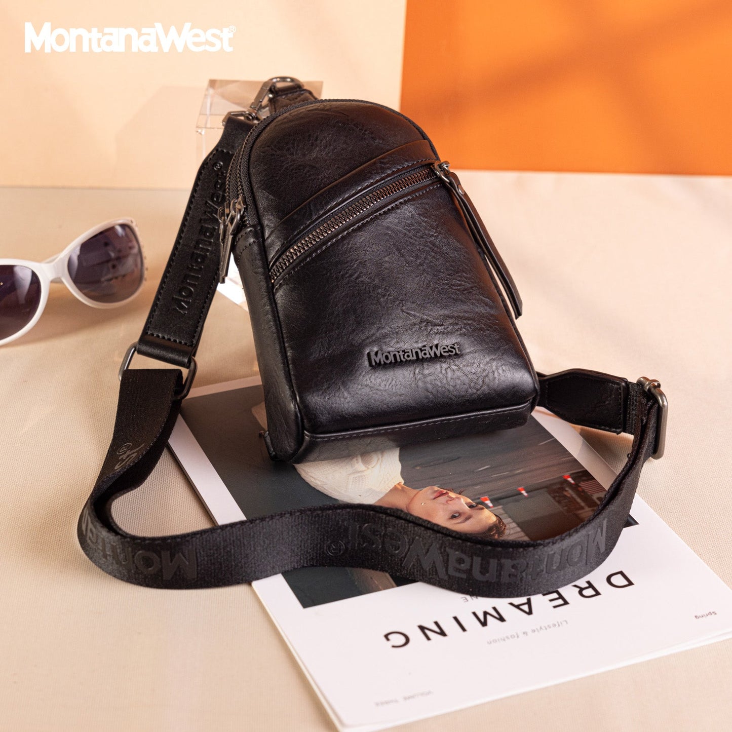 Montana West Sling Bag/Crossbody/Chest Bag - Black - Chic Meadow Boutique