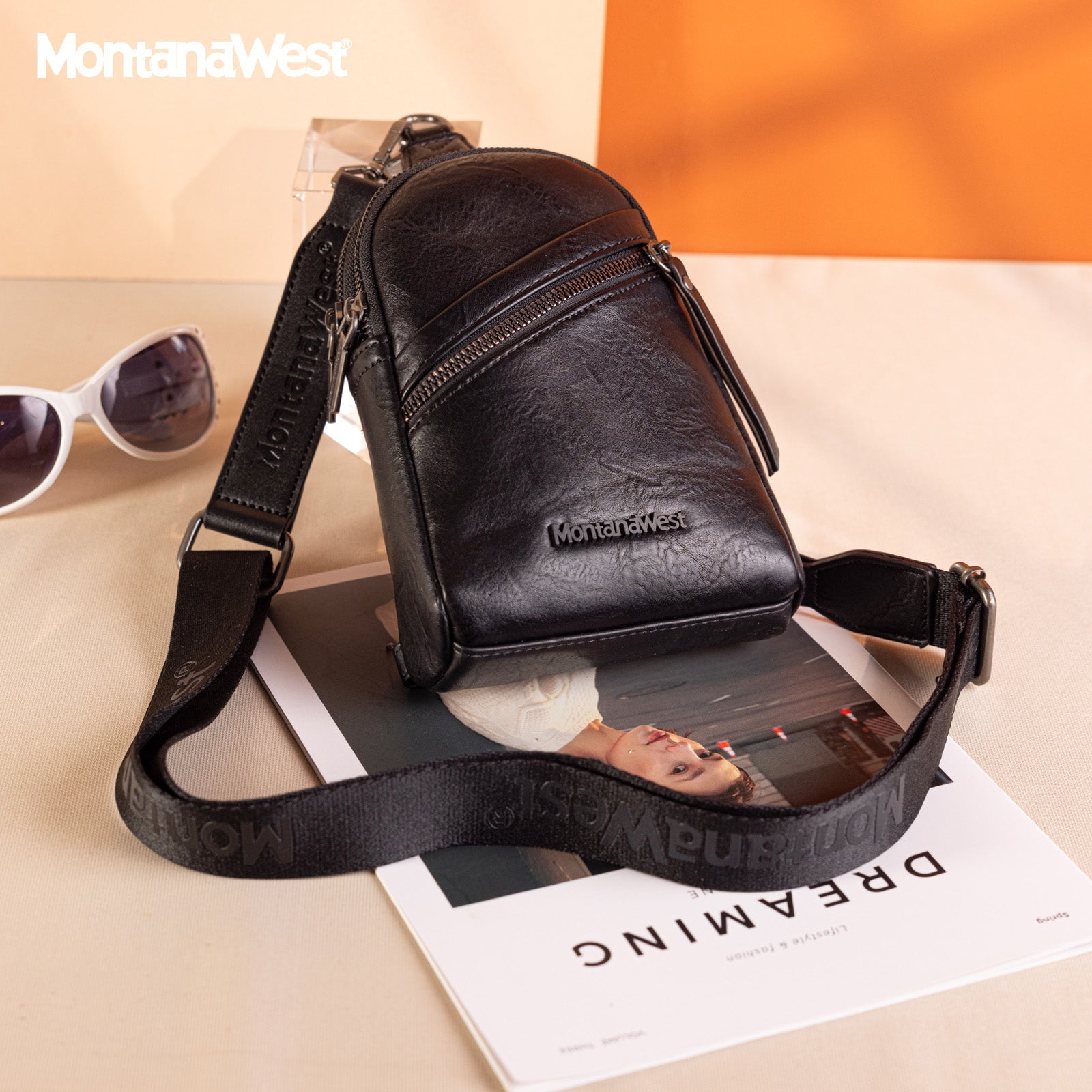 Montana West Sling Bag/Crossbody/Chest Bag - Black - Chic Meadow Boutique