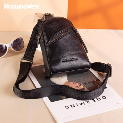 Montana West Sling Bag/Crossbody/Chest Bag - Black - Chic Meadow Boutique