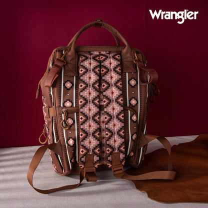 Wrangler Aztec Printed Callie Backpack- Camel - Chic Meadow Boutique 