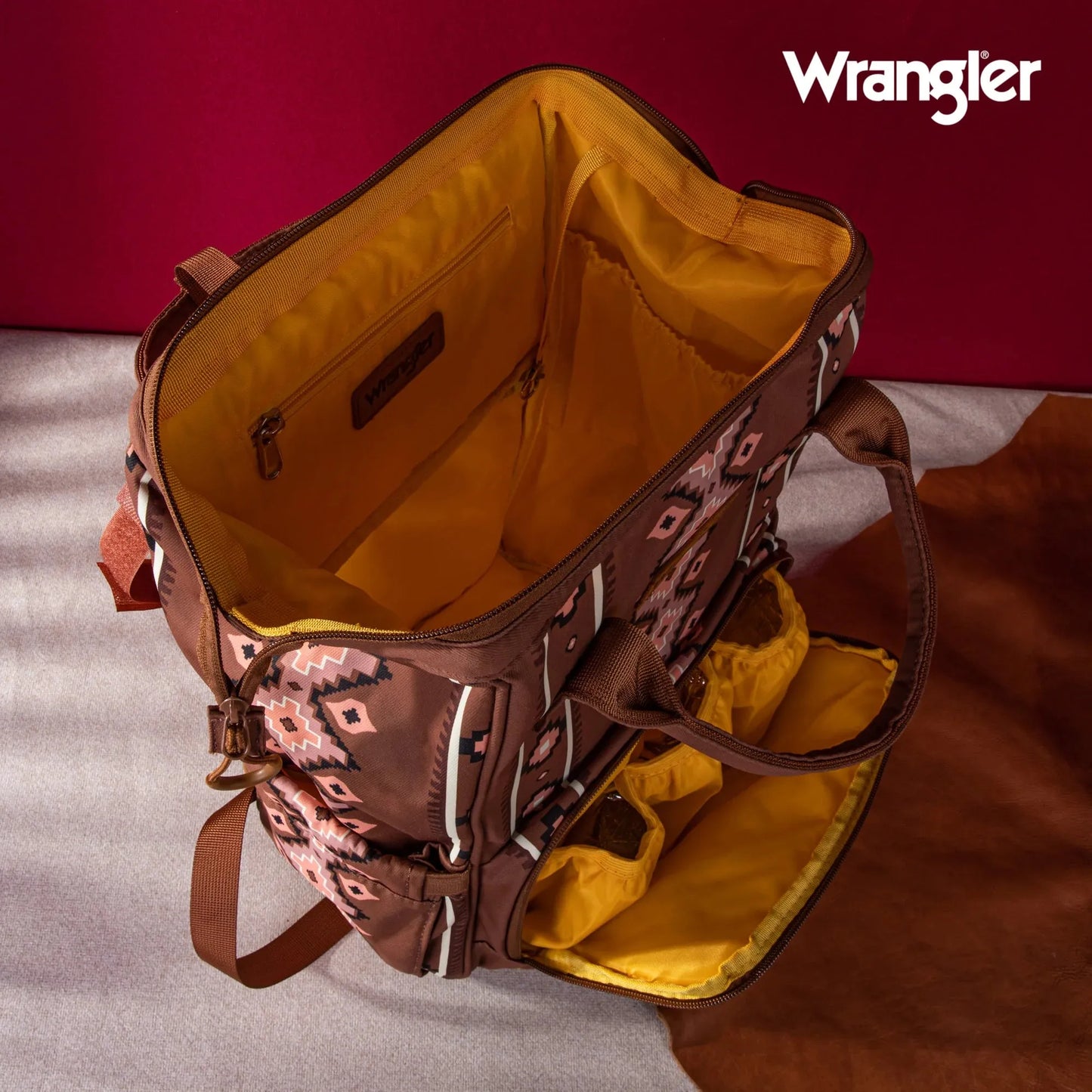 Wrangler Aztec Printed Callie Backpack- Camel