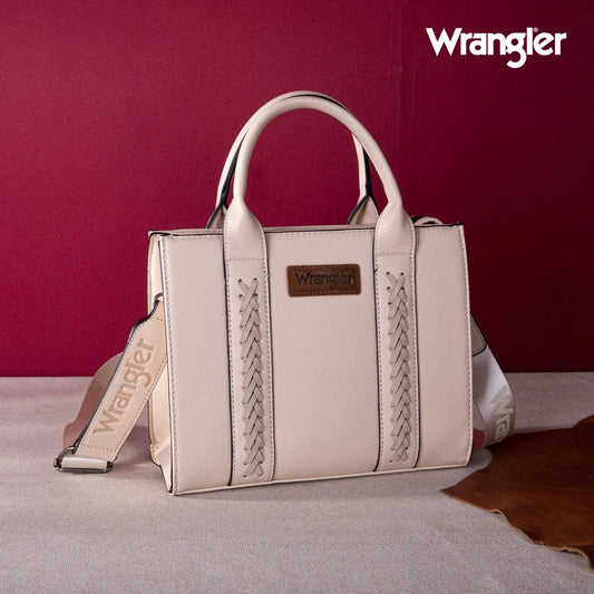 Wrangler Whipstitch Small Tote/Crossbody - Beige - Chic Meadow Boutique 