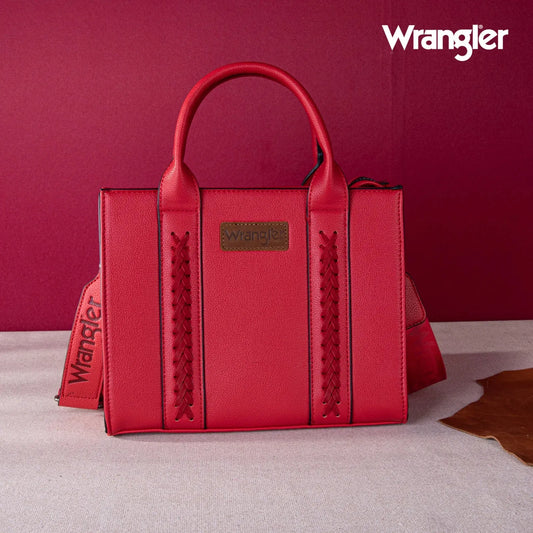 Wrangler Whipstitch Small Tote/Crossbody - Red - Chic Meadow Boutique 