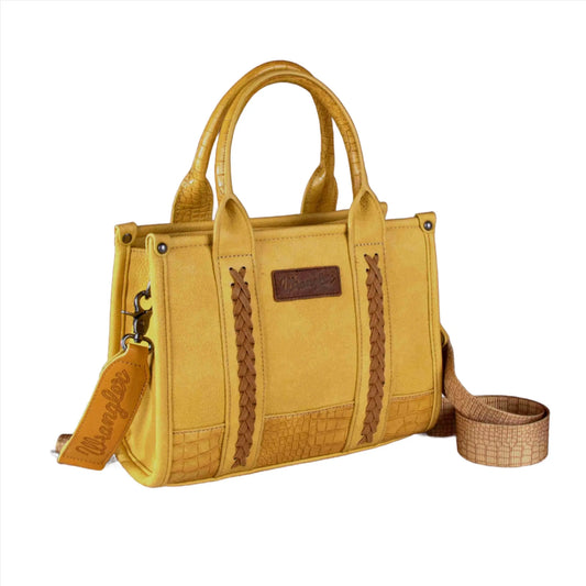 Wrangler Croc Print Tote/Crossbody - Mustard - Chic Meadow Boutique 