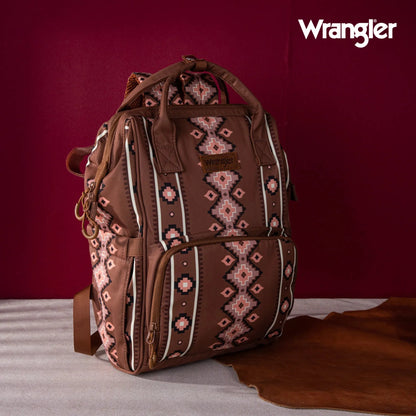 Wrangler Aztec Printed Callie Backpack- Camel - Chic Meadow Boutique 