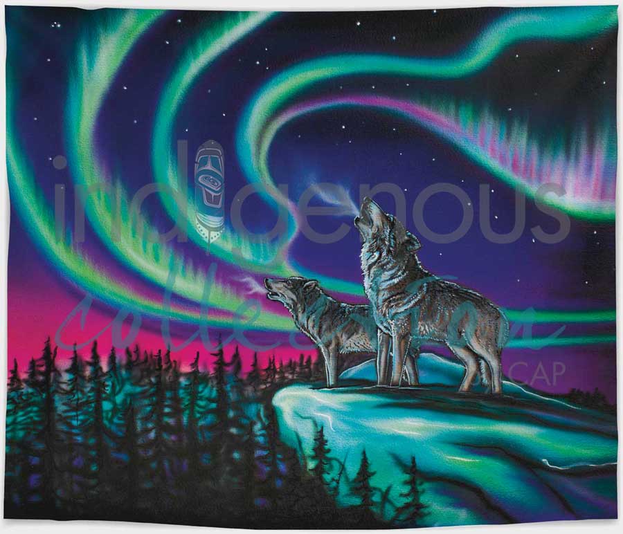 Sky Dance - Wolf Song Fleece Blanket by Amy Keller-Rempp - Chic Meadow Boutique