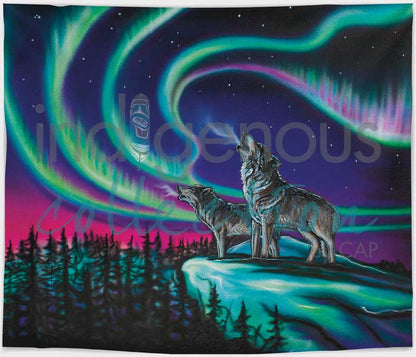 Sky Dance - Wolf Song Fleece Blanket by Amy Keller-Rempp - Chic Meadow Boutique