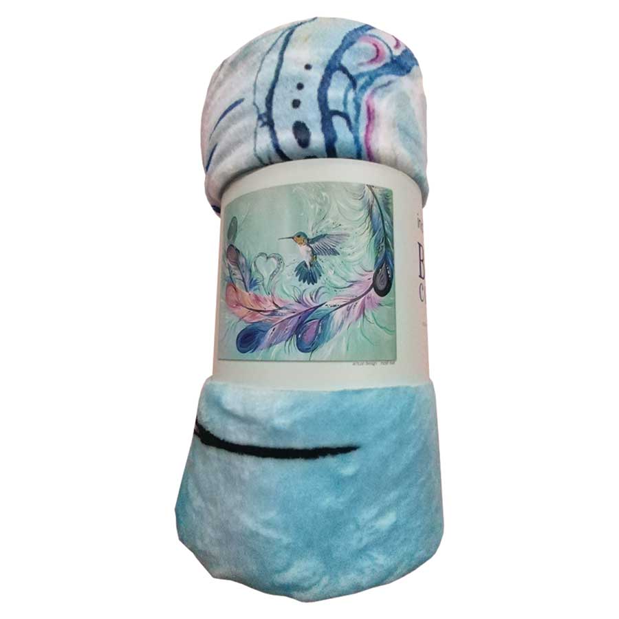 Hummingbird Feathers Fleece Blanket by Carla Joseph - Chic Meadow Boutique