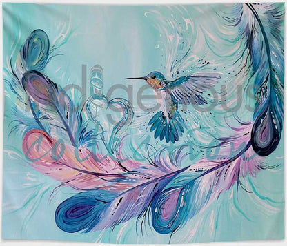 Hummingbird Feathers Fleece Blanket by Carla Joseph - Chic Meadow Boutique