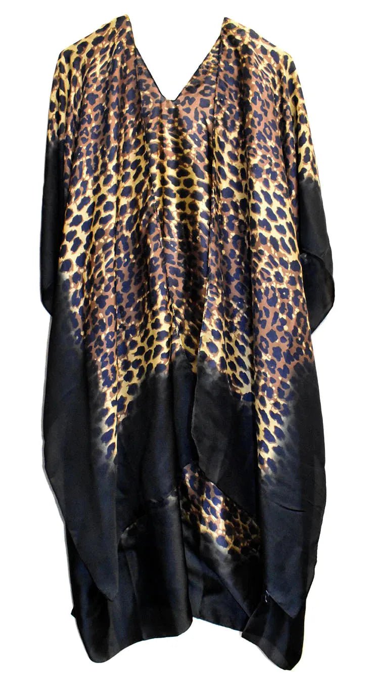 Leopard Print 36" Long Kimono Shawl