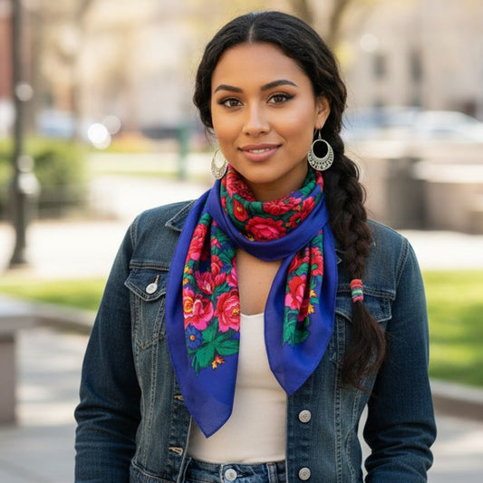 Metallic Royal Blue Kokum Scarf - Chic Meadow Boutique