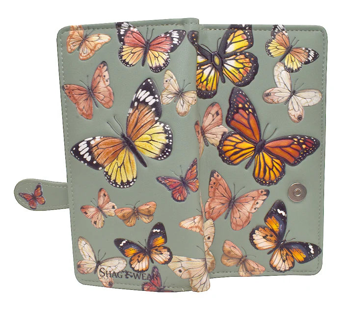 Monarch Migration Teal Design Wallet with Zipper