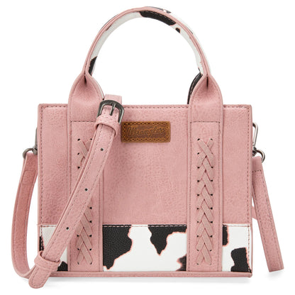 Wrangler Cow Print Mini Tote/Crossbody - Pink