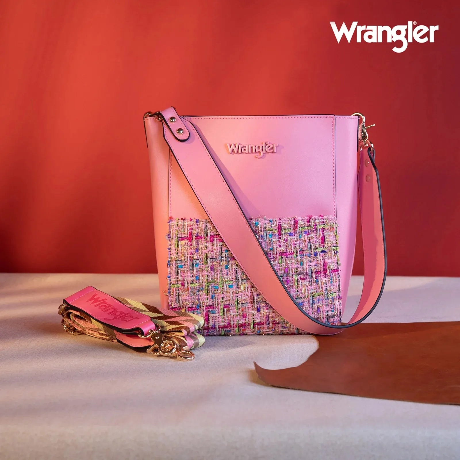 Wrangler Hobo with Mini Crossbody Set - Pink - Chic Meadow Boutique 