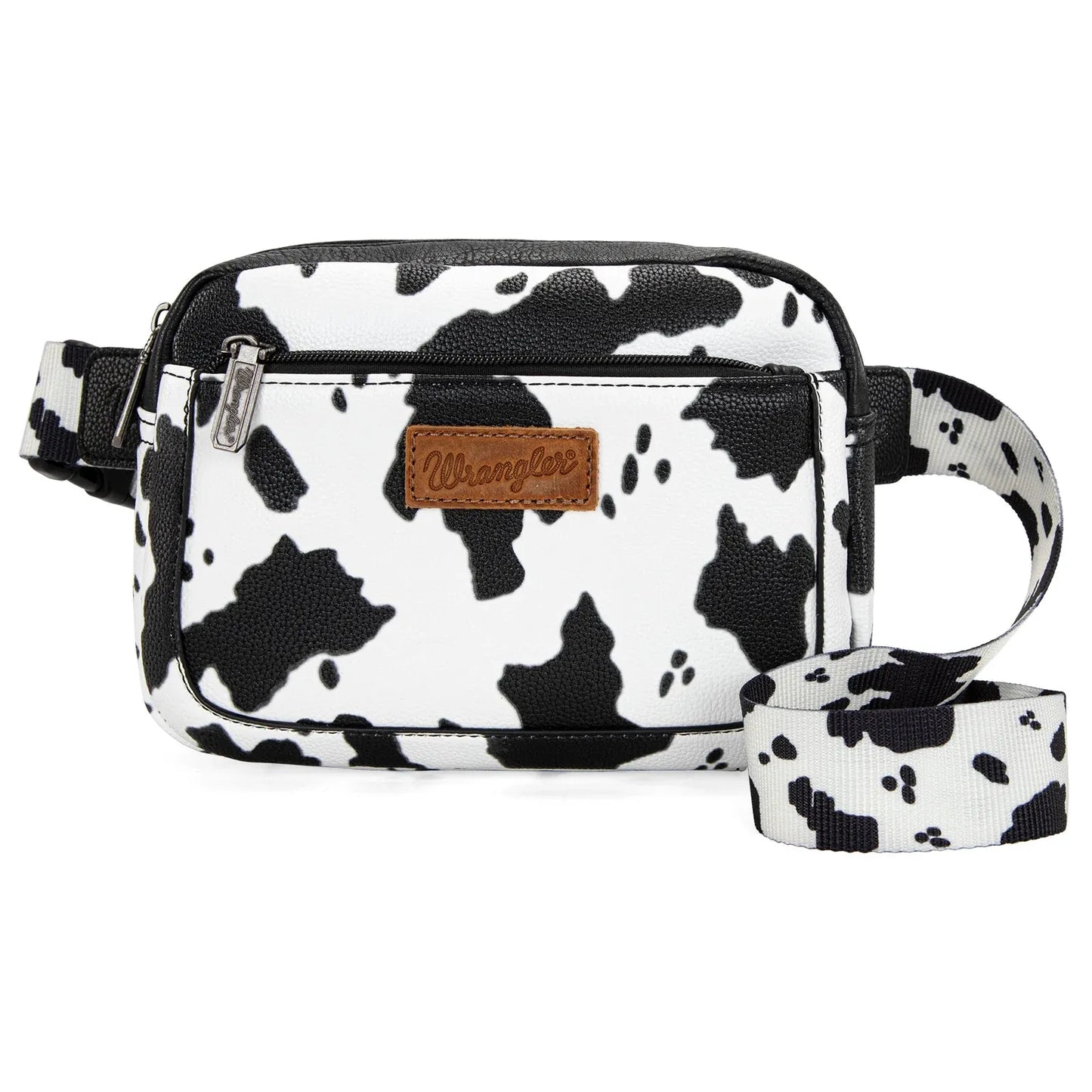 Wrangler Cow Print Belt-Bag - Black - Chic Meadow Boutique 