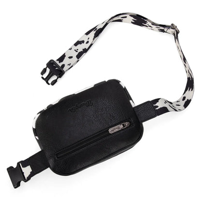 Wrangler Cow Print Belt-Bag - Black - Chic Meadow Boutique 