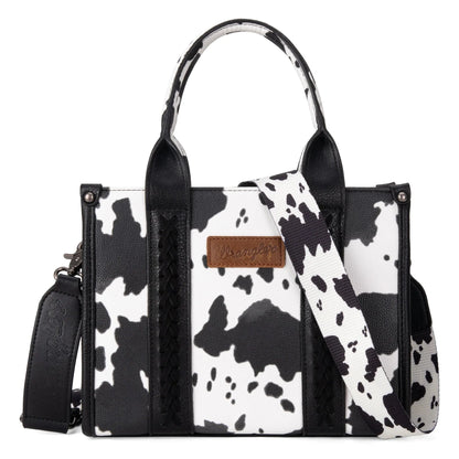 Wrangler Cow Print Tote/Crossbody - Black - Chic Meadow Boutique 