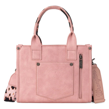 Wrangler Cow Print Tote/Crossbody - Pink - Chic Meadow Boutique 