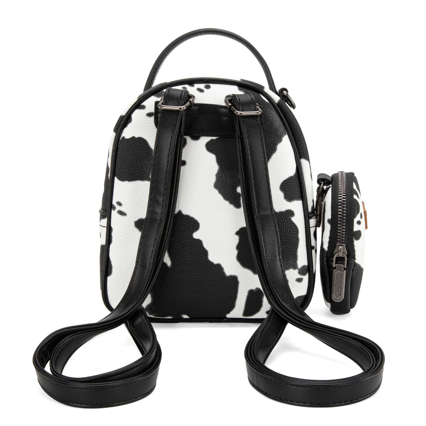 Wrangler Cow Print Mini Backpack With Coin Pouch - Black