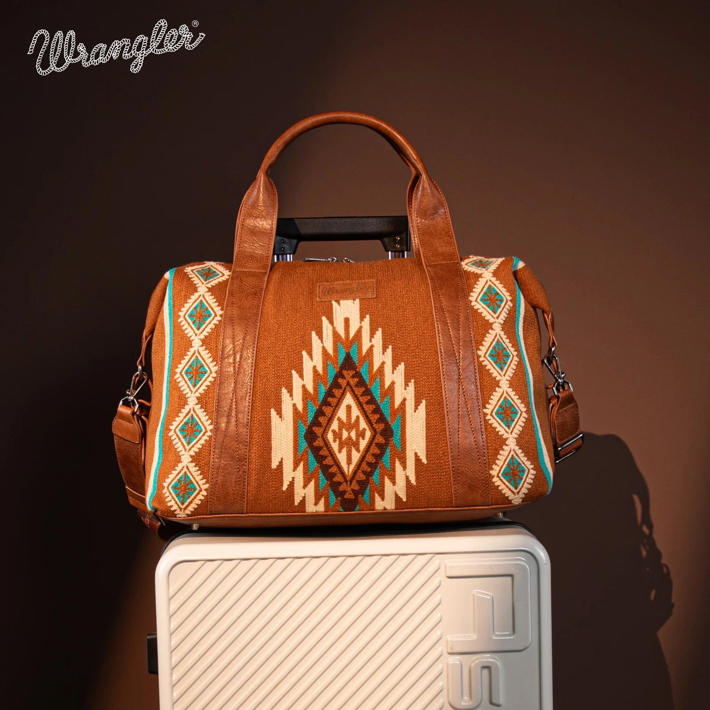 Wrangler Southwestern Print Duffle Bag - Brown