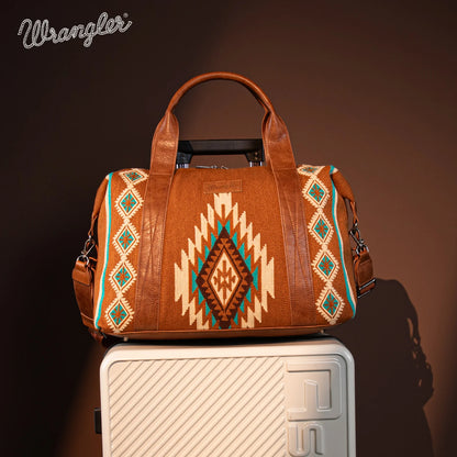 Wrangler Southwestern Print Duffle Bag - Brown