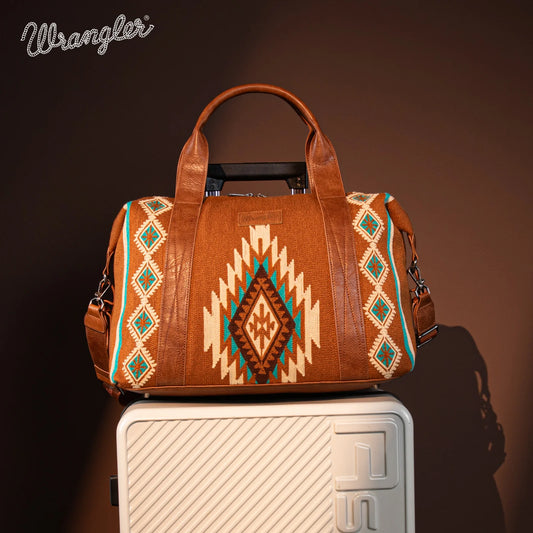 Wrangler Southwestern Print Duffle Bag - Brown