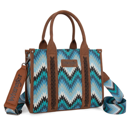 Wrangler Southwestern Pattern Dual Sided Print -Tote/Crossbody - JEAN