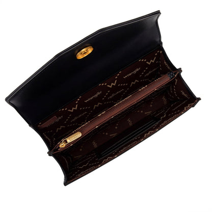 Wrangler Floral Print Chain Crossbody Bag - Black - Chic Meadow Boutique