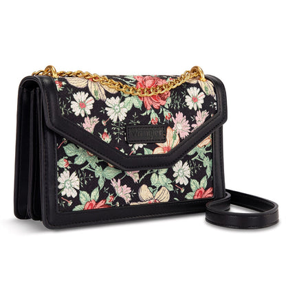 Wrangler Floral Print Chain Crossbody Bag - Black - Chic Meadow Boutique