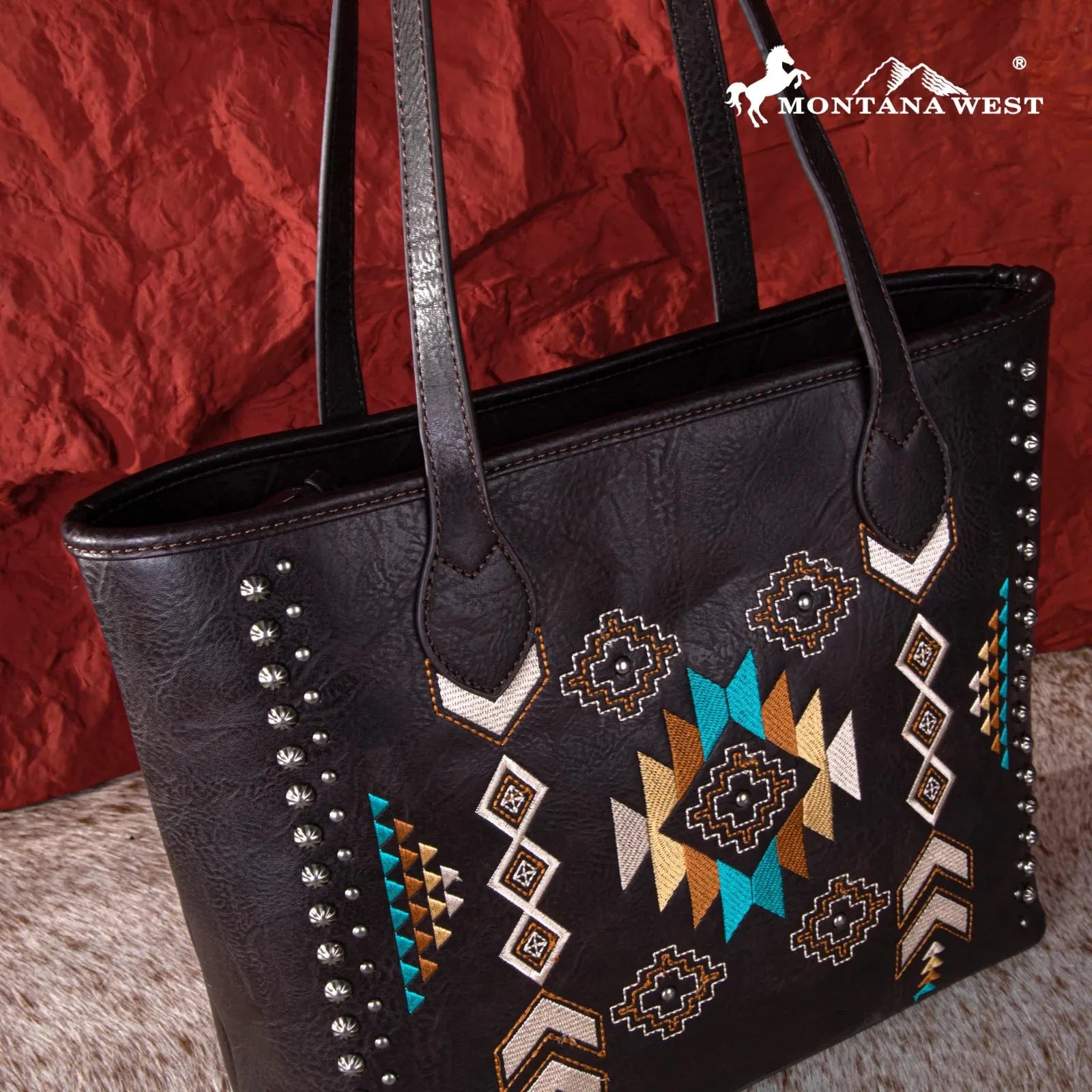 Montana West Embroidered Collection Tote - Coffee