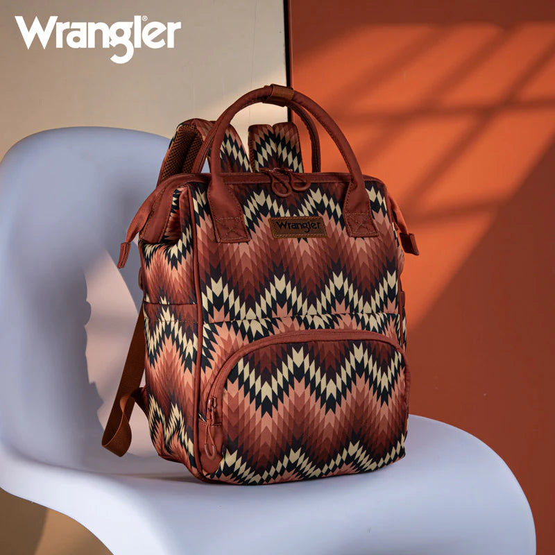 Wrangler Aztec Printed Callie Backpack - Brown