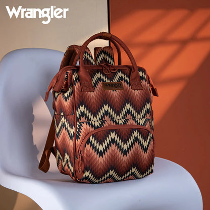 Wrangler Aztec Printed Callie Backpack - Brown