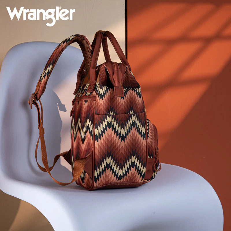 Wrangler Aztec Printed Callie Backpack - Brown