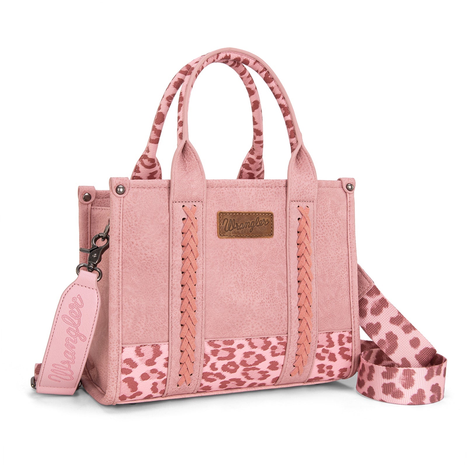 Wrangler Leopard Print Concealed Carry Tote/Crossbody - Pink - Chic Meadow Boutique