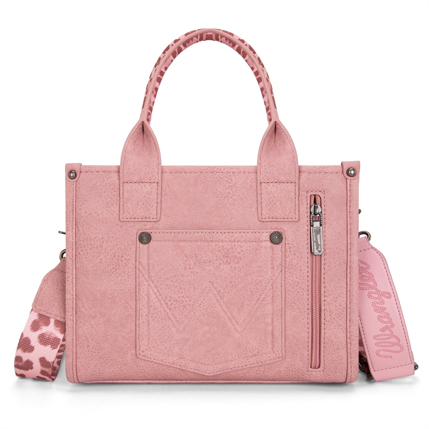 Wrangler Leopard Print Concealed Carry Tote/Crossbody - Pink - Chic Meadow Boutique