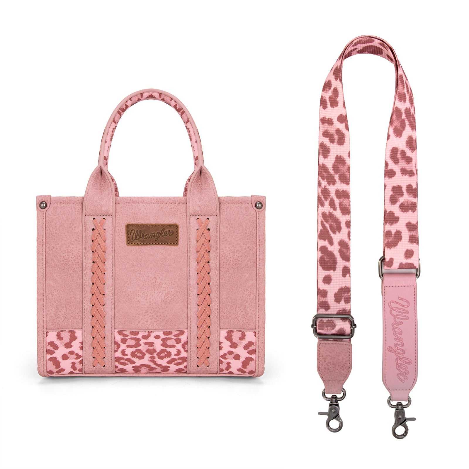 Wrangler Leopard Print Concealed Carry Tote/Crossbody - Pink - Chic Meadow Boutique