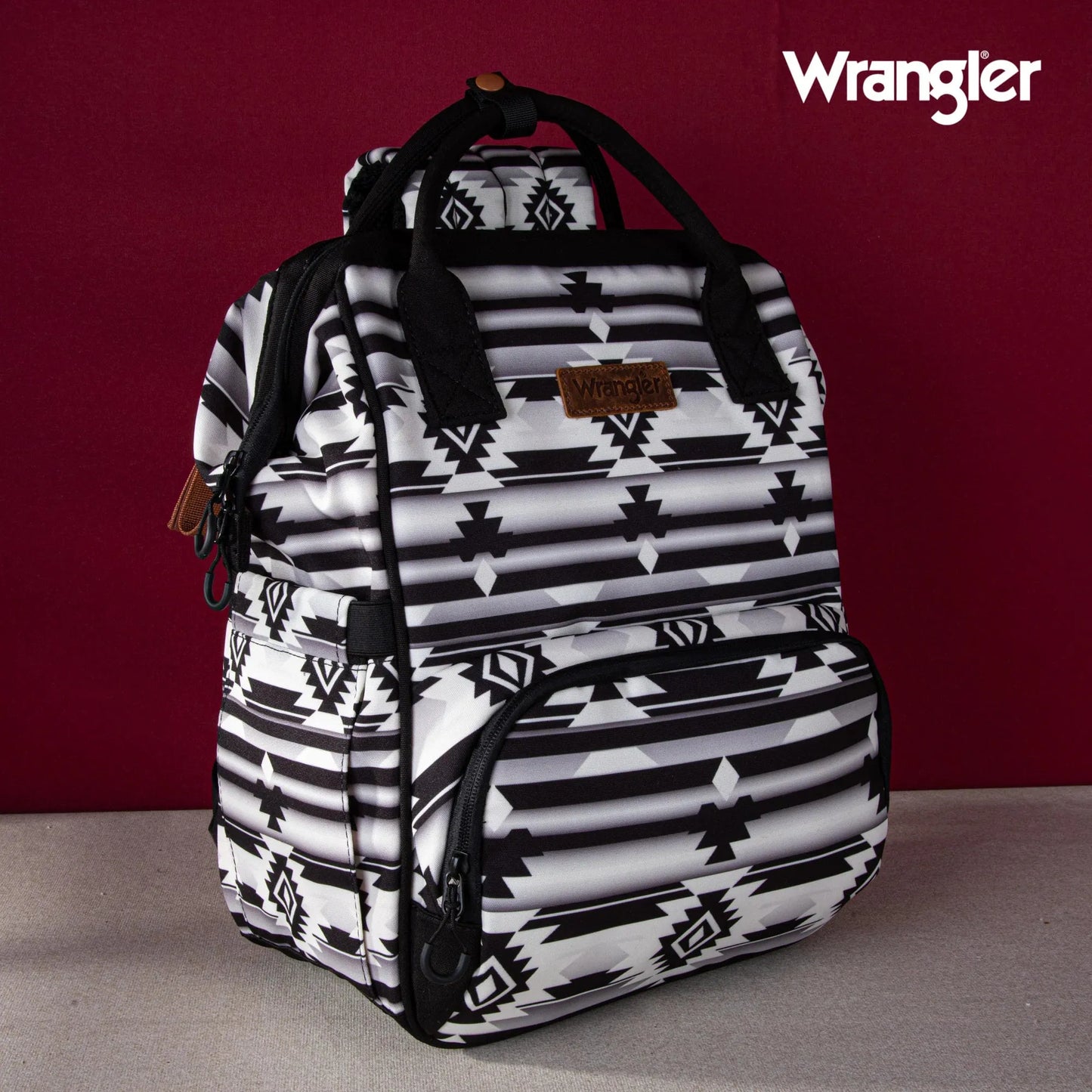 Wrangler Aztec Printed Callie Backpack - Black - Chic Meadow Boutique 