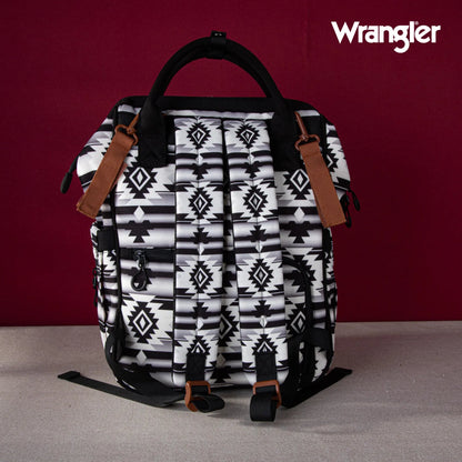 Wrangler Aztec Printed Callie Backpack - Black - Chic Meadow Boutique 