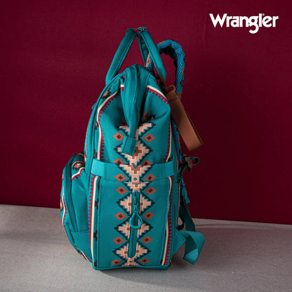 Wrangler Allover Aztec Dual Sided Backpack - Green - Chic Meadow Boutique 