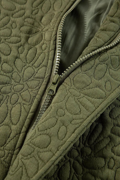 Outerwear/Jackets Jungle Green Floral Quilted Jacket