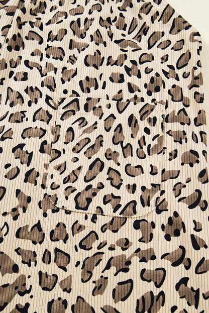 Brown Leopard Bib Wide Leg Jumpsuit