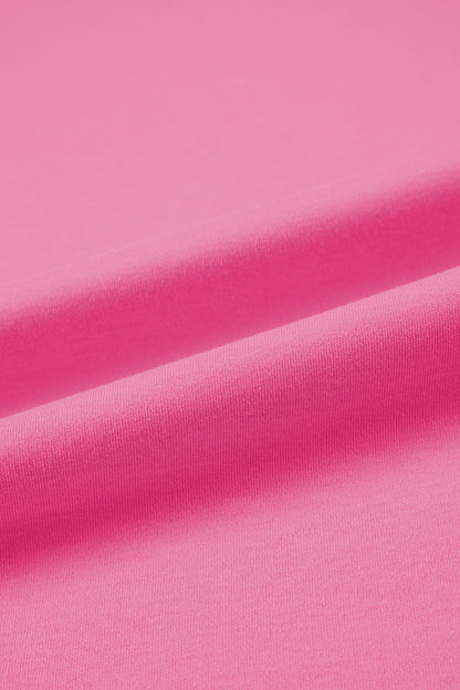 Sachet Pink Solid Color High Neck Oversize Tee