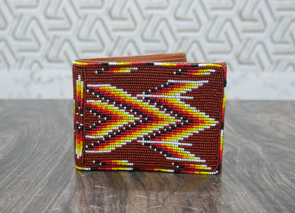 Handmade Beaded Wallet with intricate Beadwork Bifold Wallet