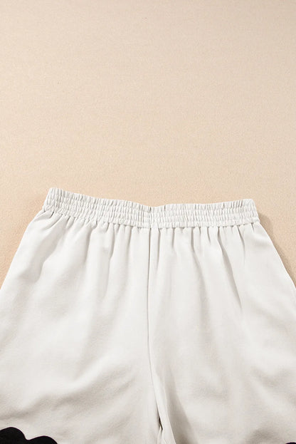 White Ricrac Trim Tank Top Elastic Waist Shorts Set - Chic Meadow Boutique 