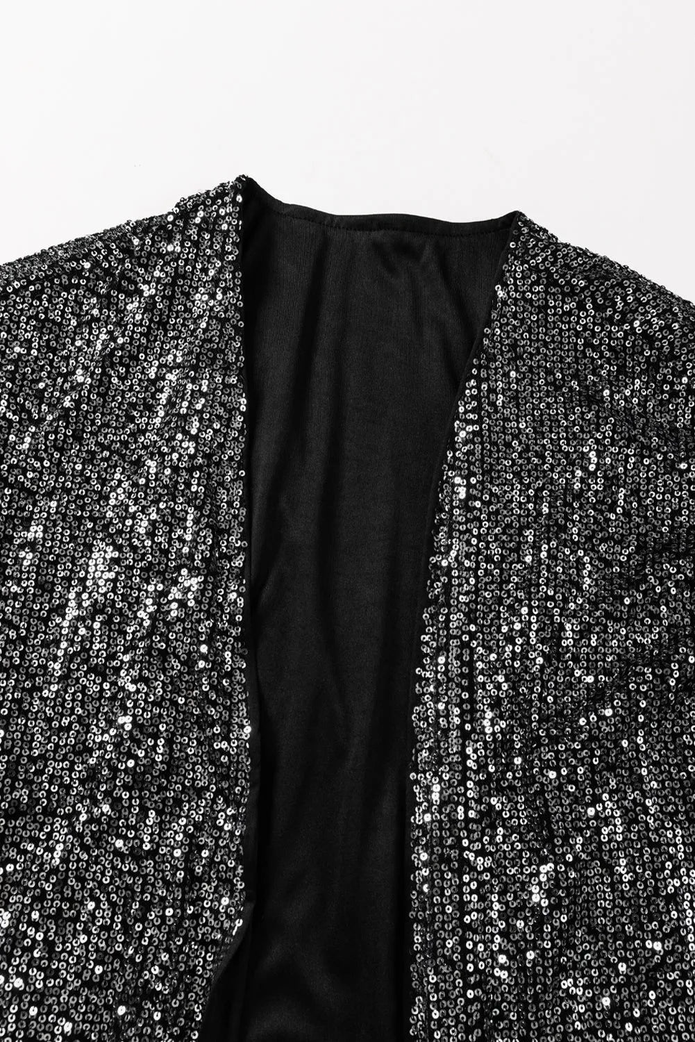 Silvery Sequin 3/4 Sleeve Kimono - Chic Meadow Boutique 