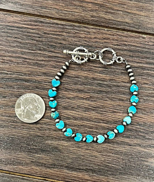 Heart Heart Gemstone Adjustable Bracelet