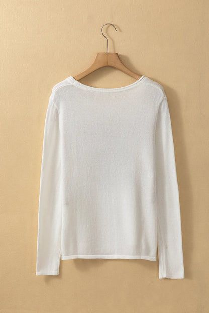 White COFFEE BEACH REPEAT Graphic Sweater - Chic Meadow Boutique 