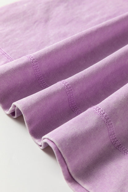 Wisteria Mineral Wash Pocketed T-shirt Long Dress